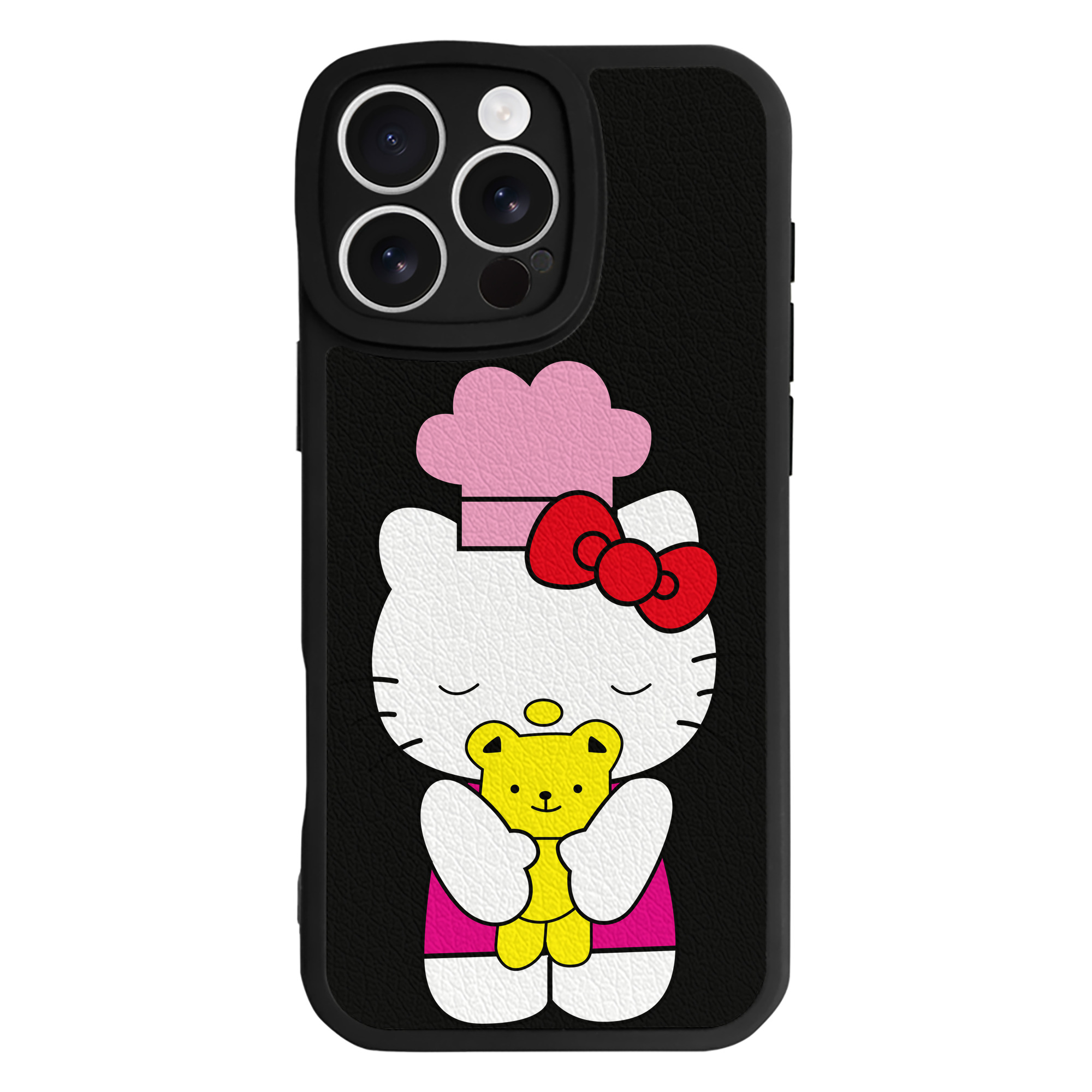 （画像用） Hello Kitty ハローキティ 【iPhone 16シリーズ対応】シリコンスマホケース（レザー調） 材質：シリコン